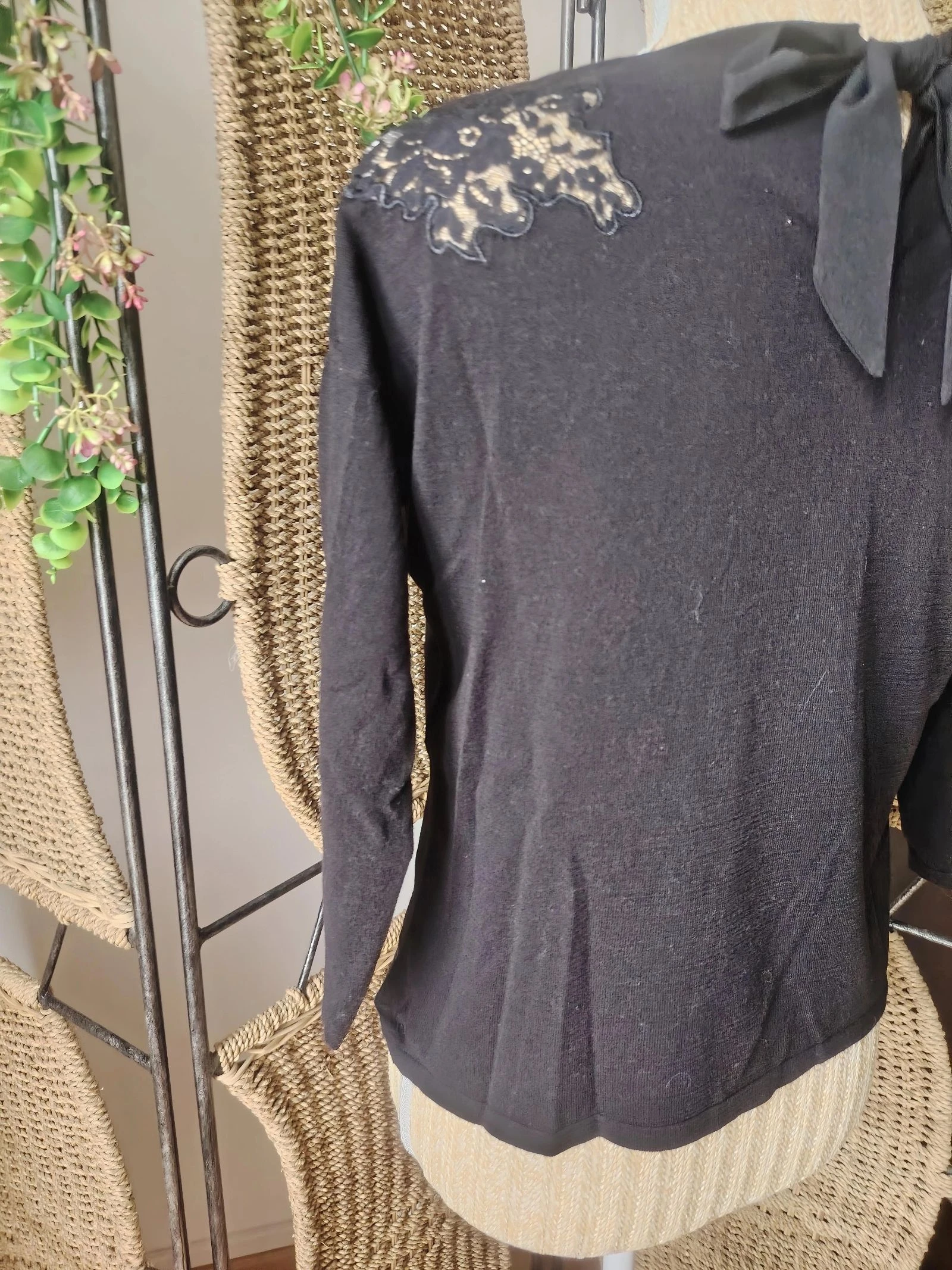 Suéter de encaje negro para mujer talla 34 Kookai – photo 8